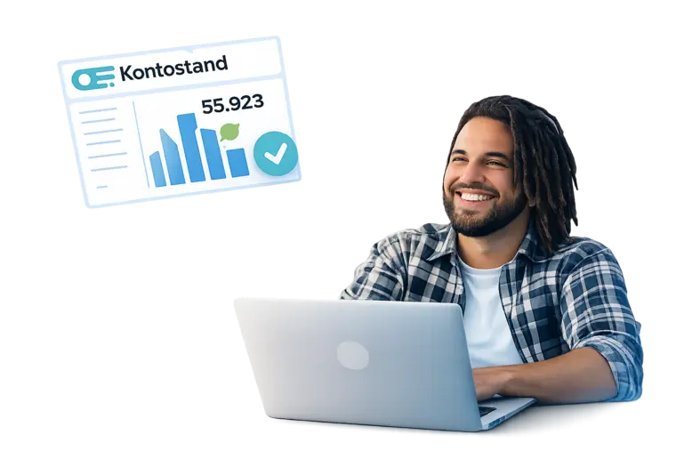 Selbstständiger arbeitet entspannt mit aktuellen Zahlen